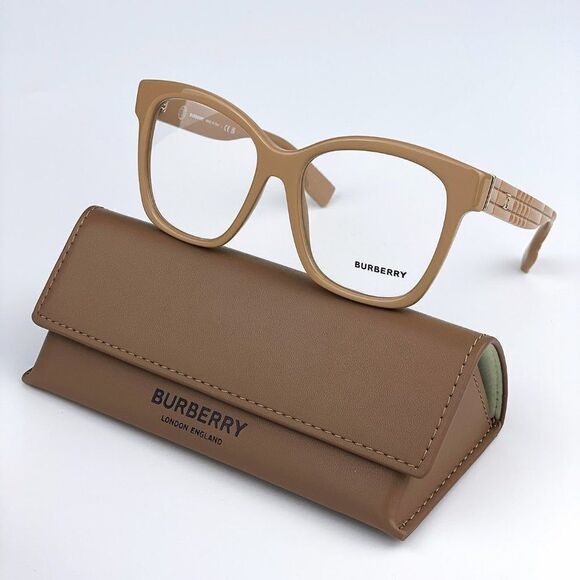 NEW Burberry BE2363 3990 Beige Square Women Eyeglasses - Picture 1 of 9